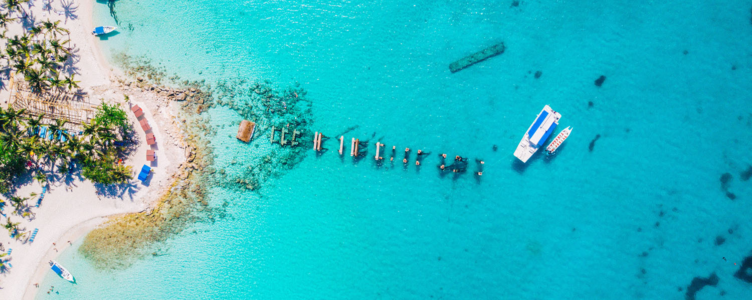 aerial drone view of a beach